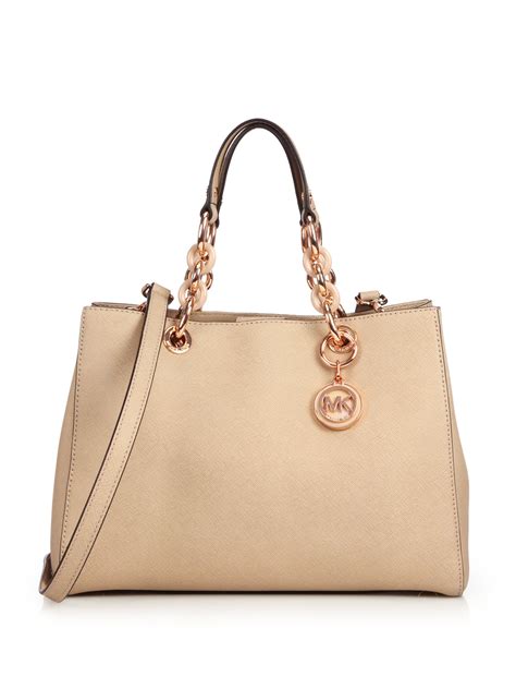 Michael Kors Cynthia Medium Leather Satchel 